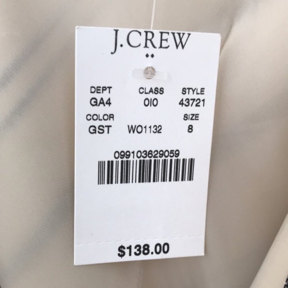 NWT J Crew Gold Striped Mini Cocktail Dress Size 8 - Picture 8 of 9